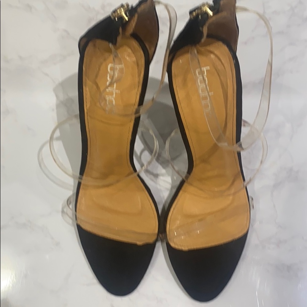BOOHOO Black Heels with Clear Straps - Picture 3 of 3